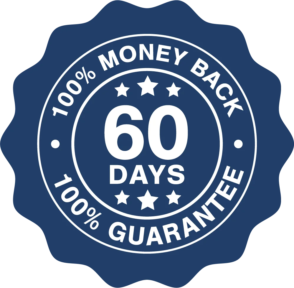 60-day money-back guarantee seal
