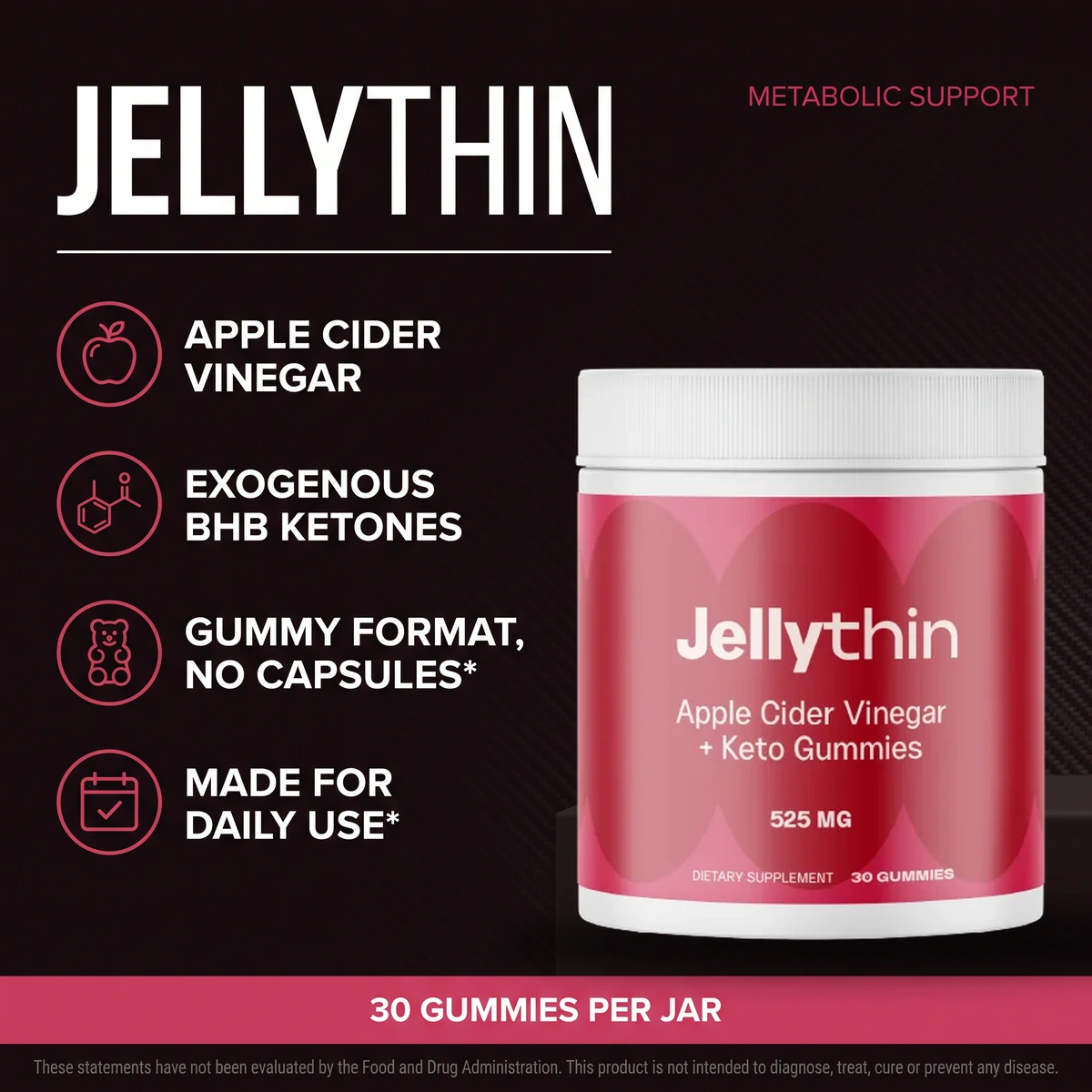 JellyThin apple cider vinegar and keto gummies for metabolic support